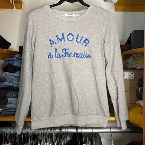 “Amour à la française” grey sweatshirt